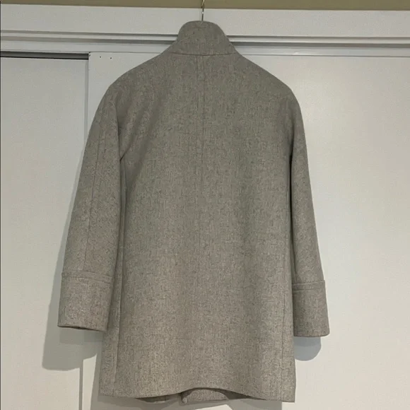 J. Crew Factory Light Gray Wool-Blend Stand Collar Pea Coat - Picture 5 of 5